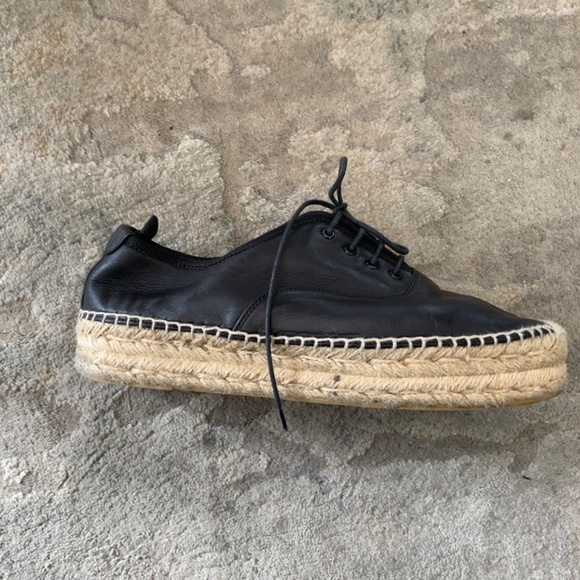 🖤SAINT LAURENT NAPPA, PLATFORM ESPADRILLES - Picture 2 of 7